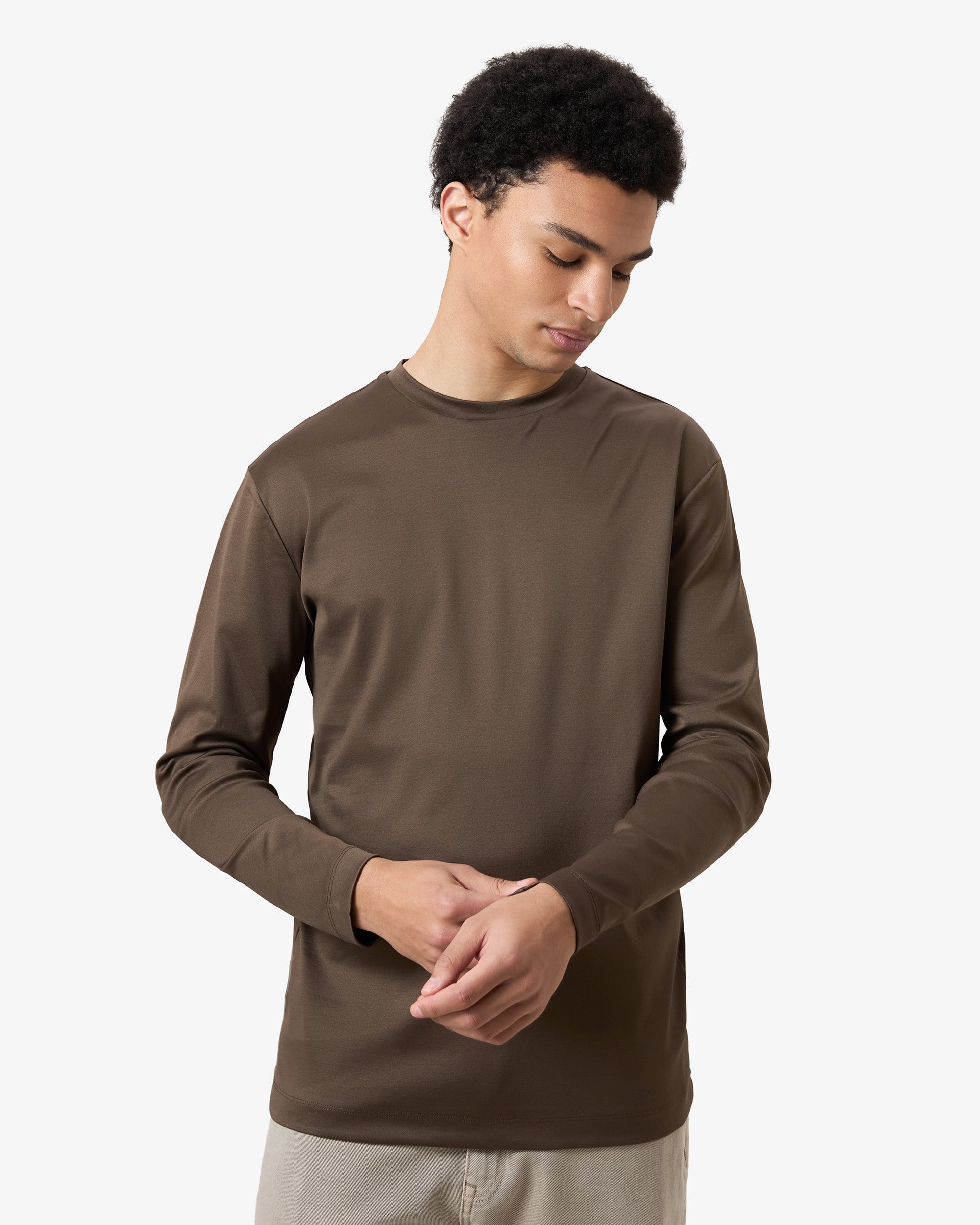 Mercerized Longsleeve - Coffee