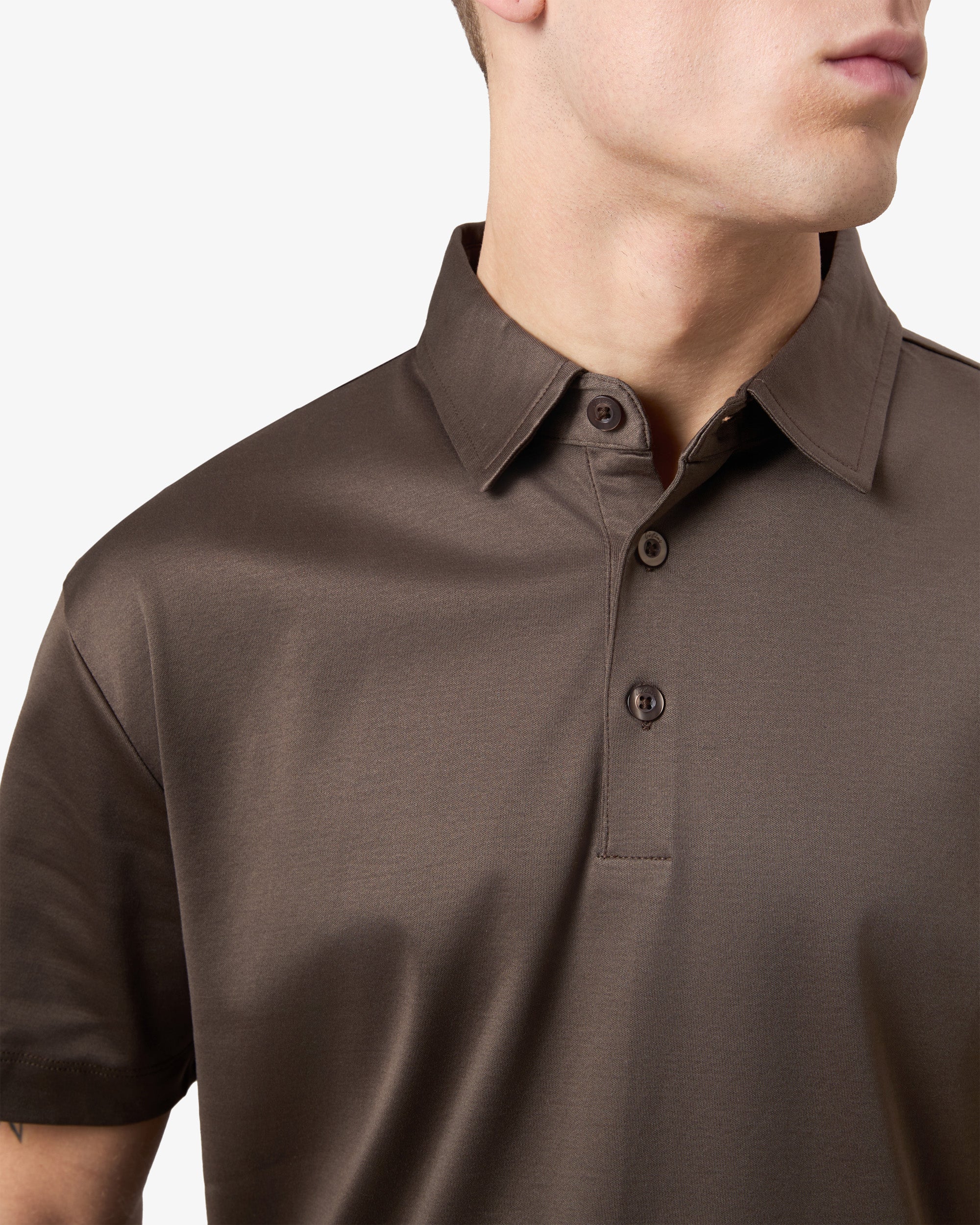 Mercerized Polo - Coffee