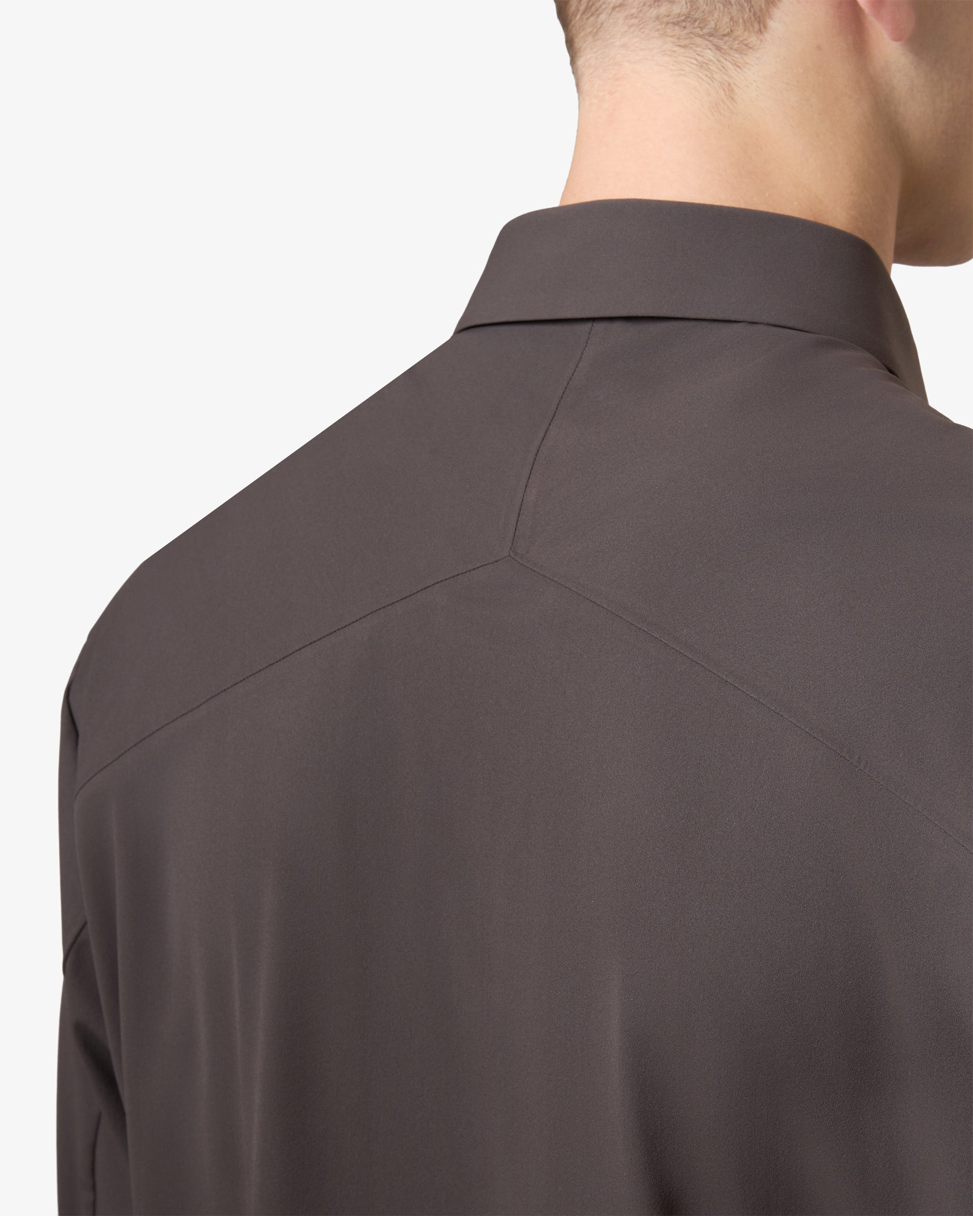 Stretch Pocket Overshirt - Brown