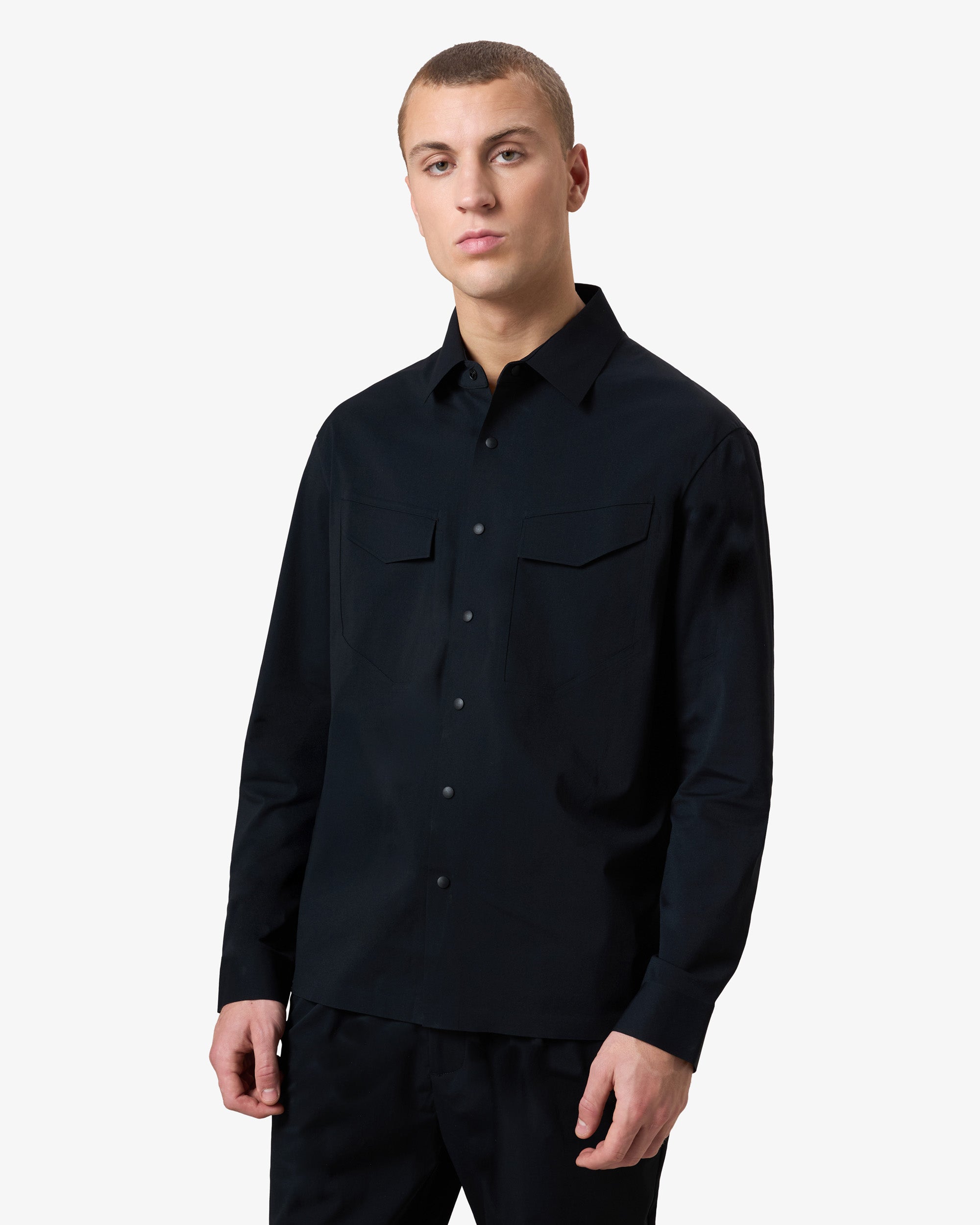 Stretch Pocket Overshirt - Navy Blue