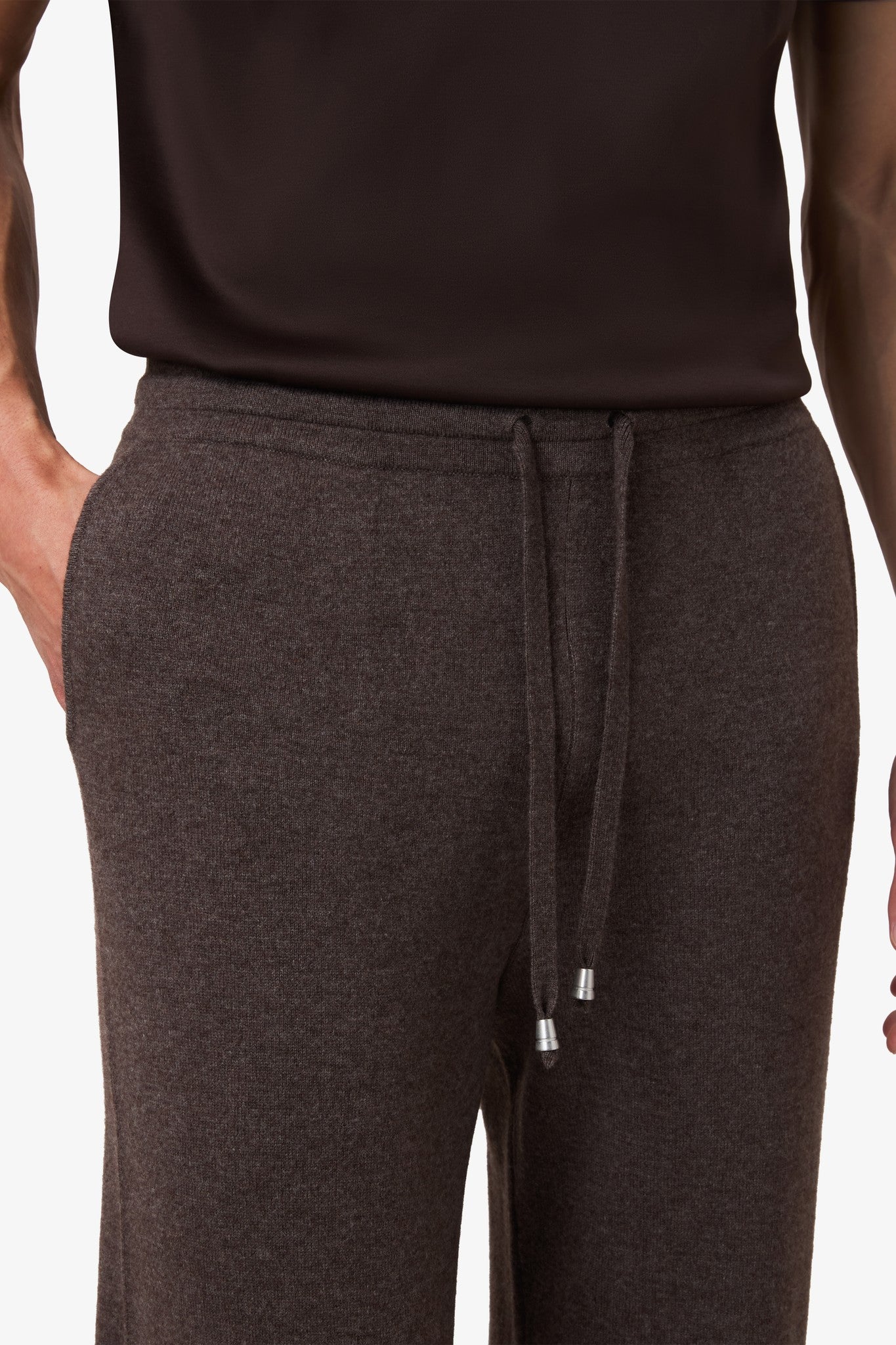 Wool Straight Pants - Umber