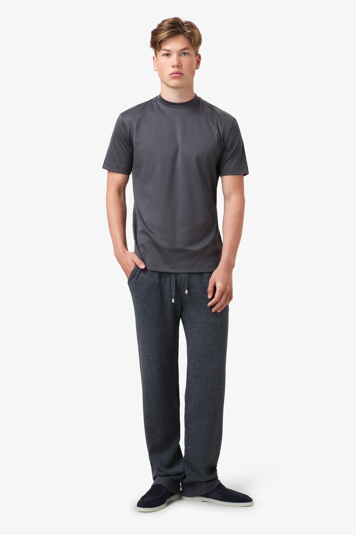 Wool Straight Pants - Ruthenium