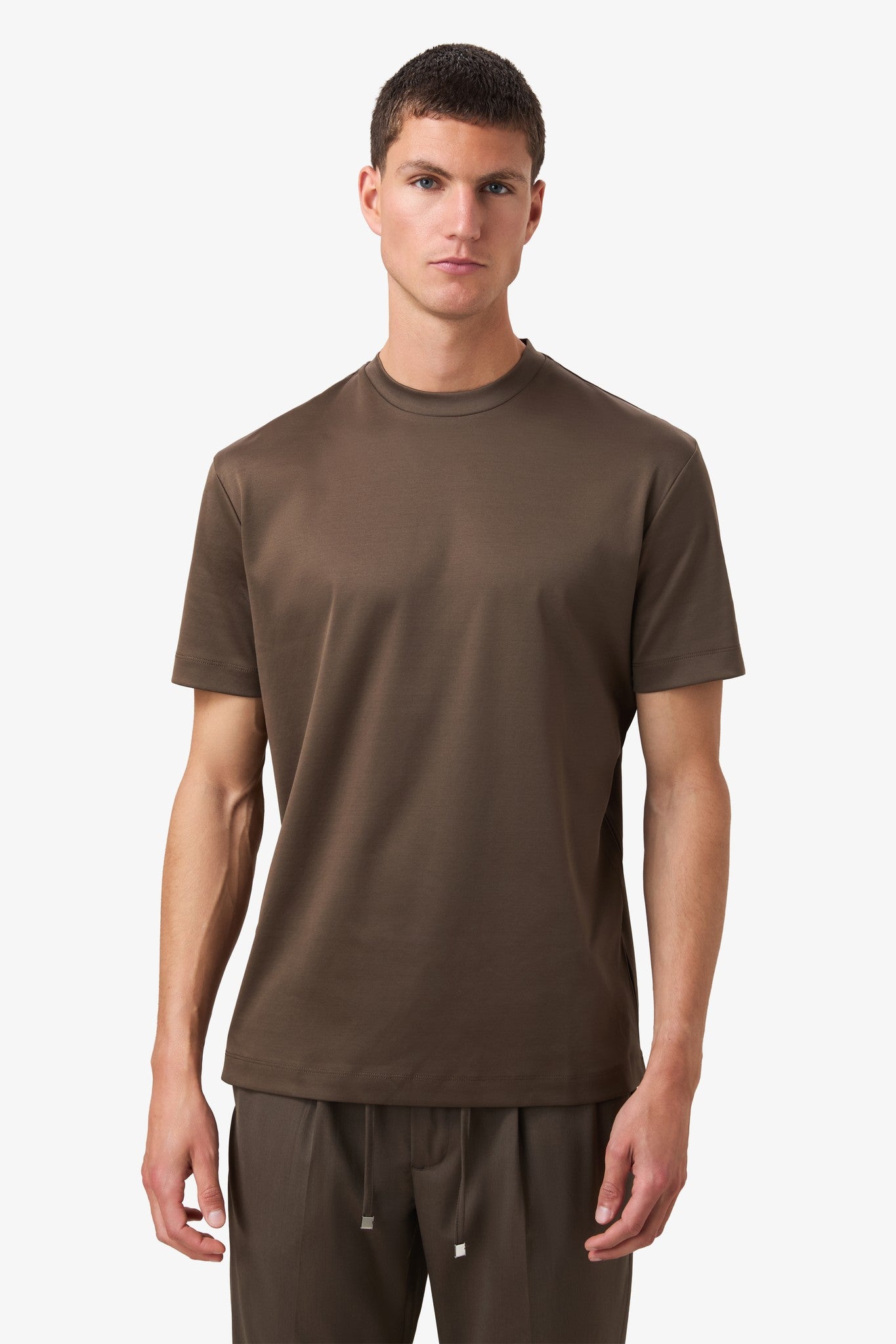 Double Mercerized T-shirt - Dark Brown
