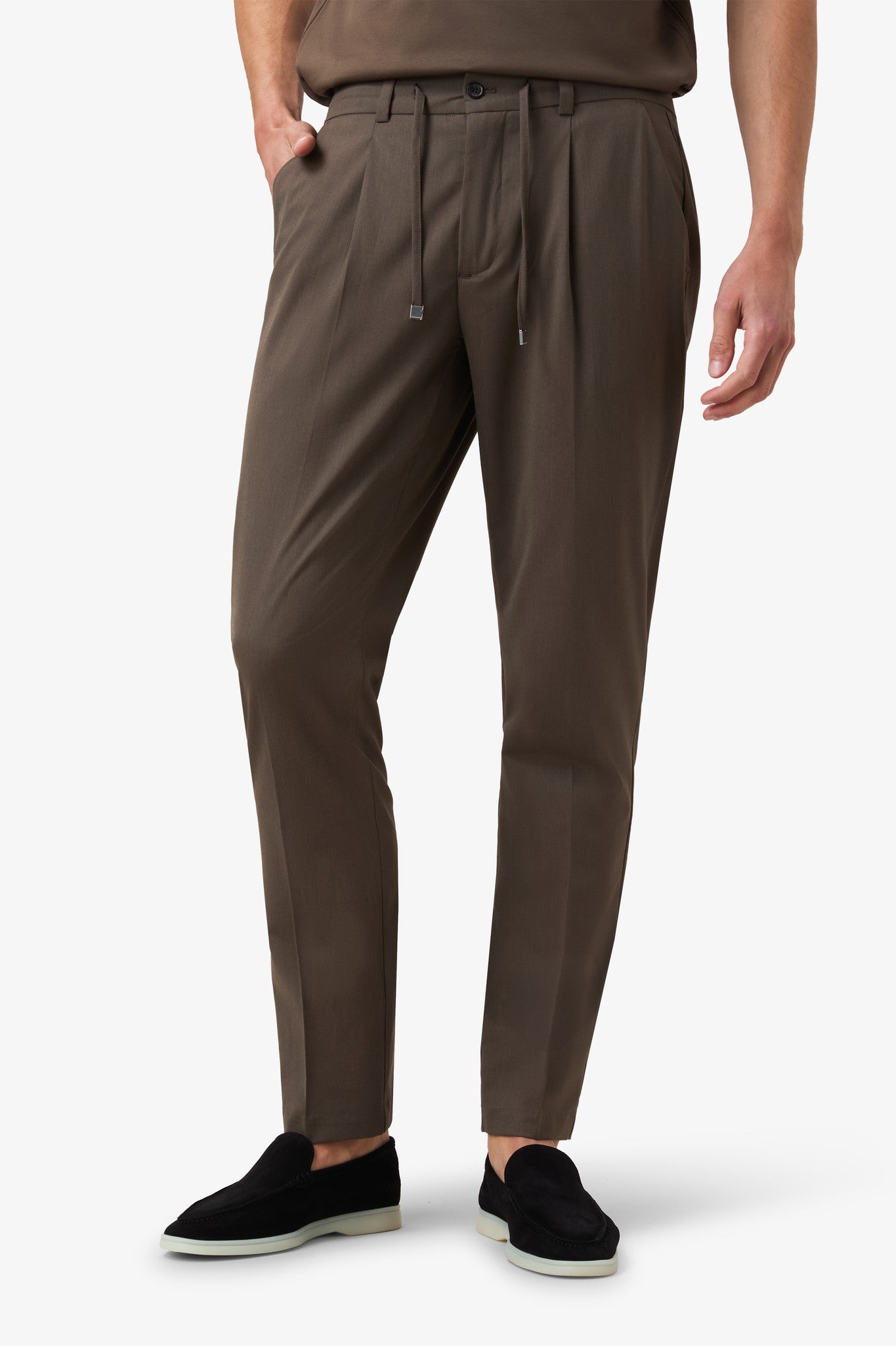 Wool Cords Pants Dark Taupe