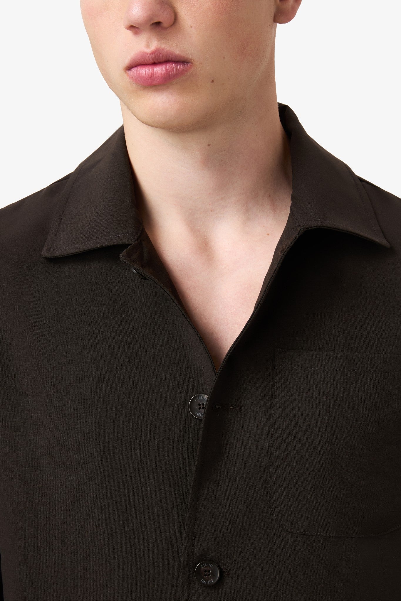 Cilini Wool button jacket Espresso