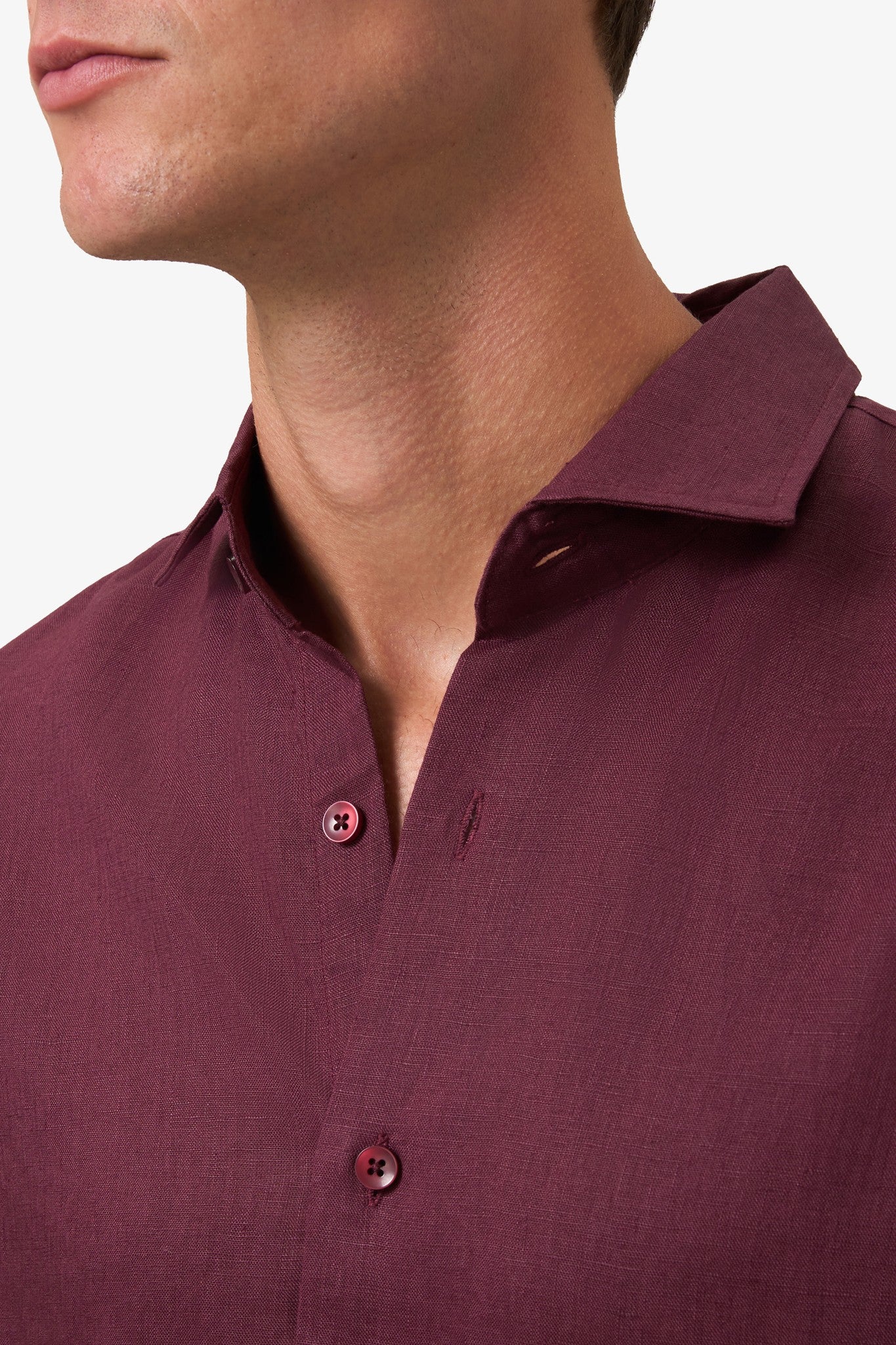 Woven 100% Linen Shirt Grape Purple