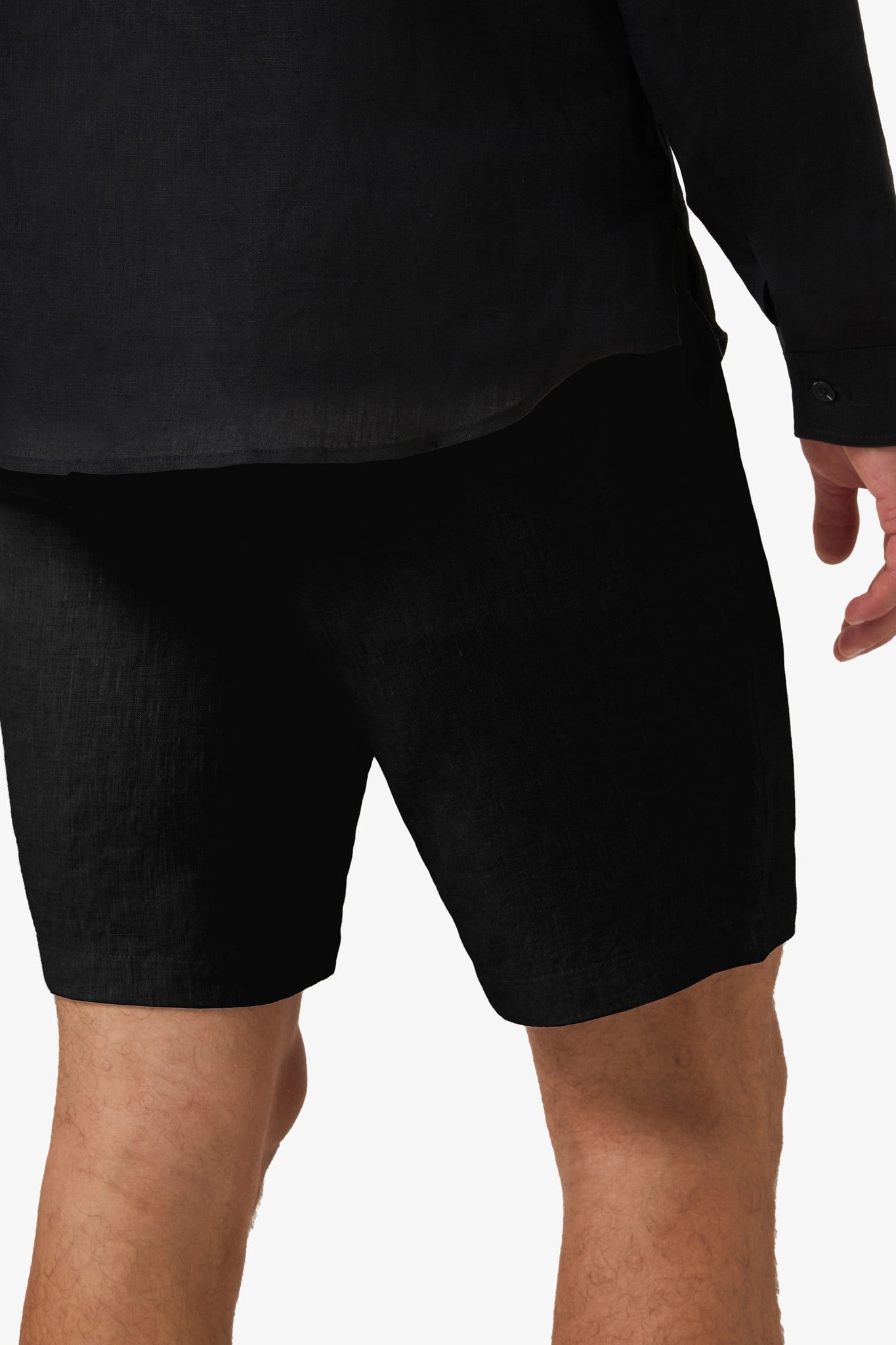 Woven Linen Short Black