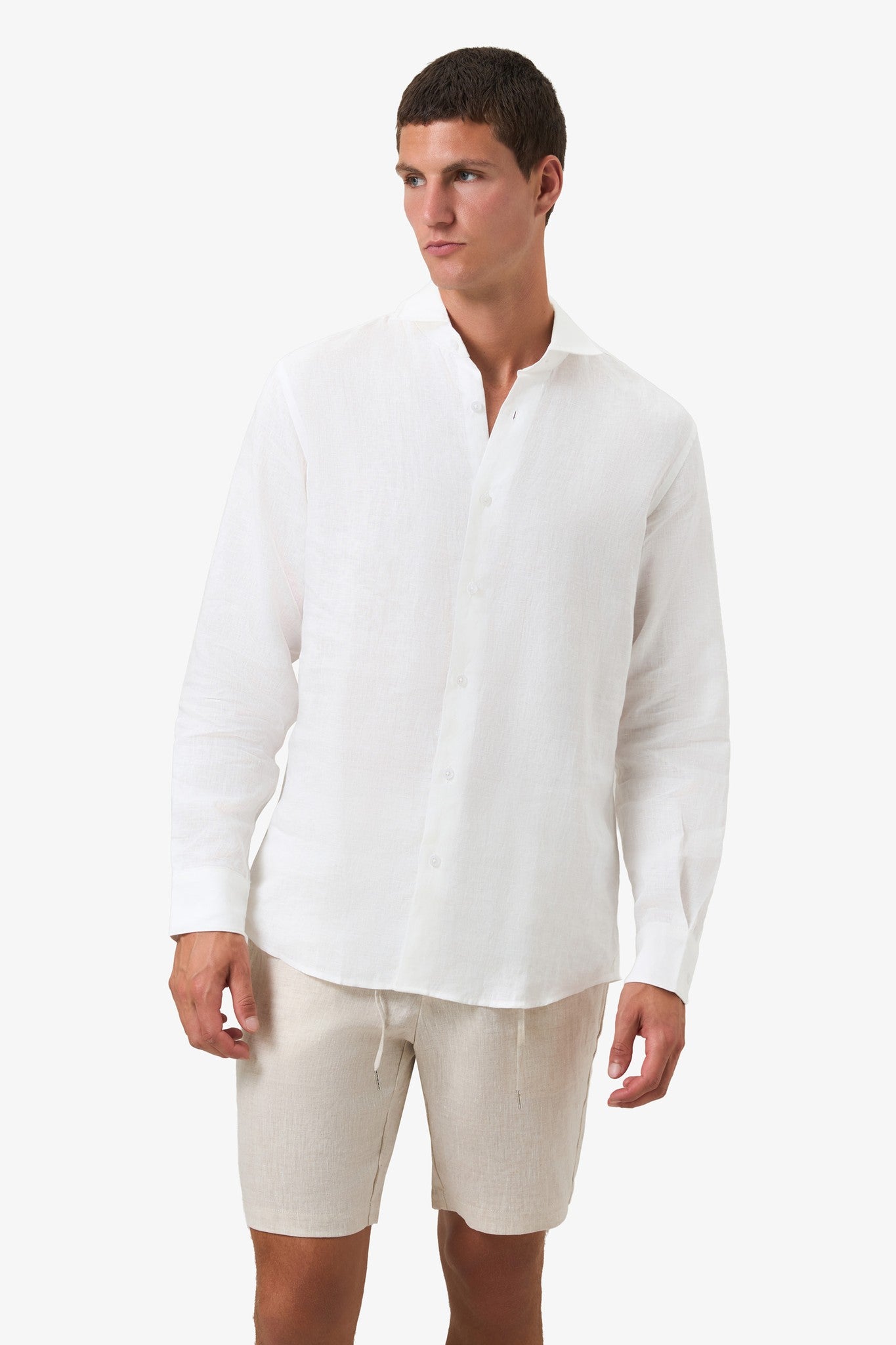 Woven 100% Linen Shirt White