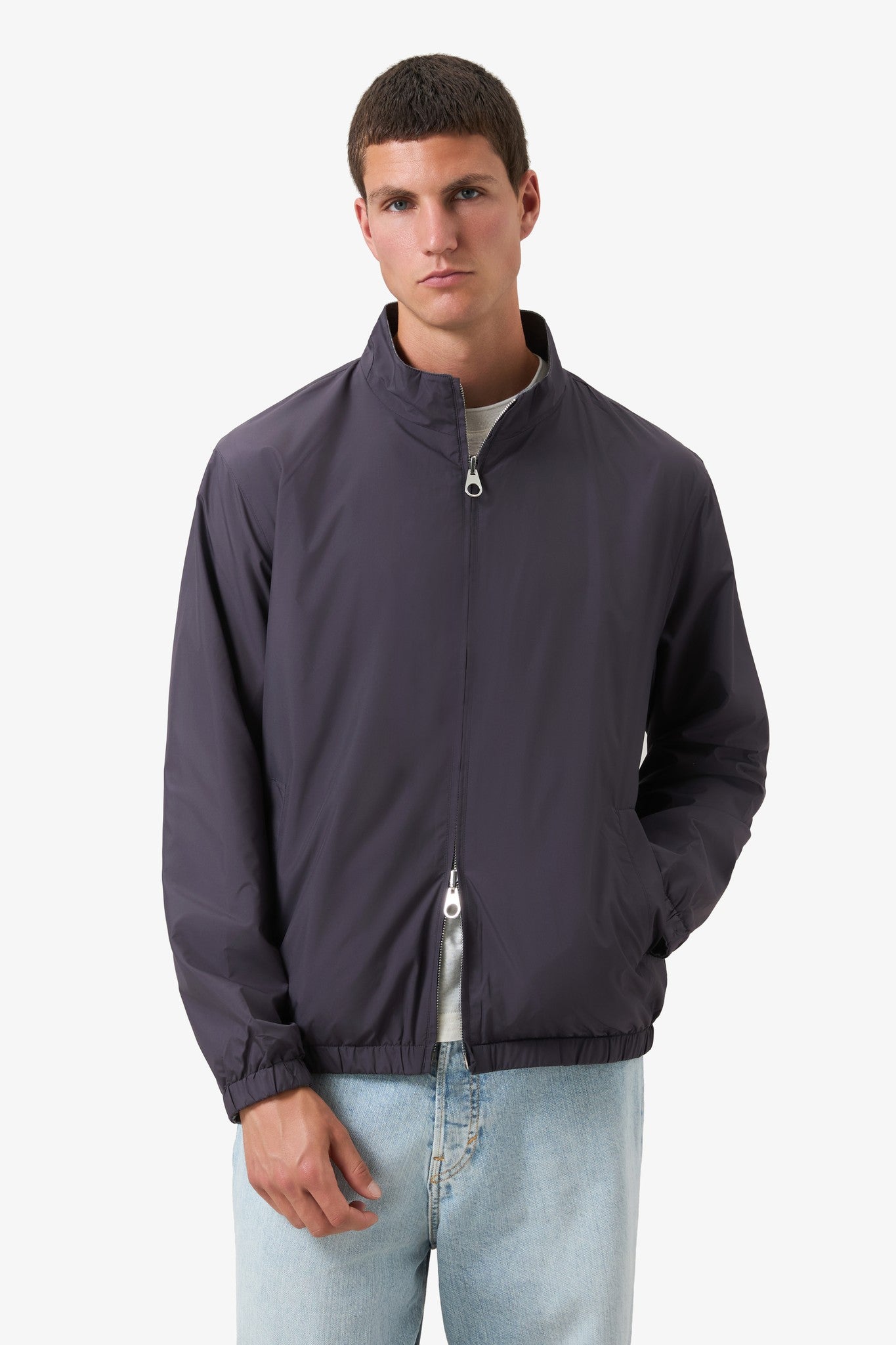 Reversible Stand-Up Collar Jacket Rock Grey