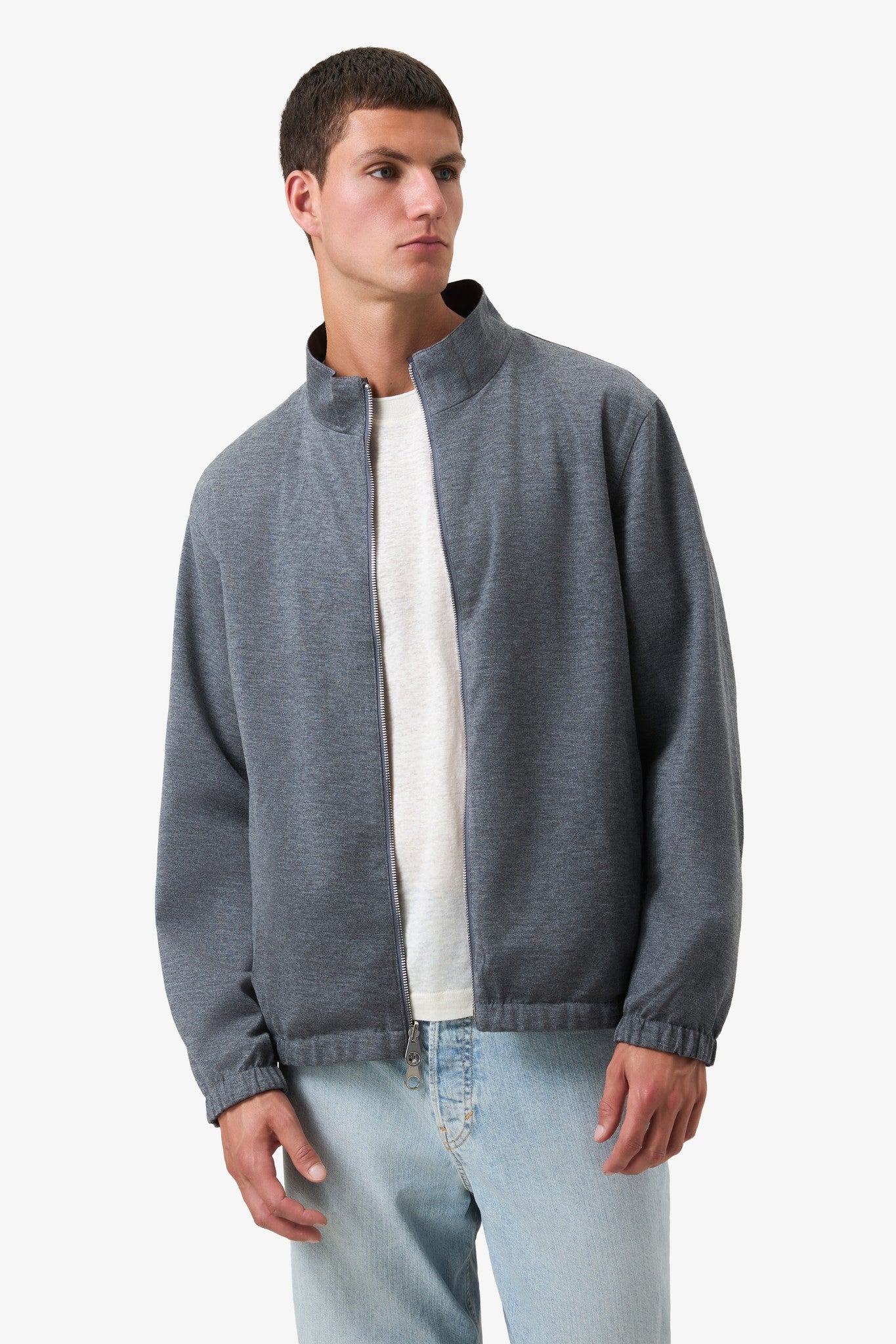 Reversible Stand-Up Collar Jacket Rock Grey