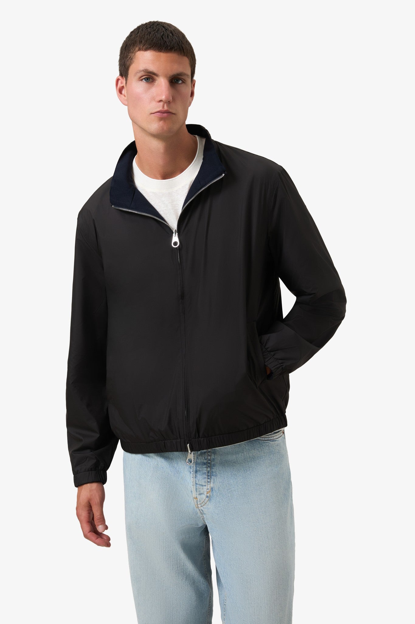 Reversible Stand-Up Collar Jacket Black