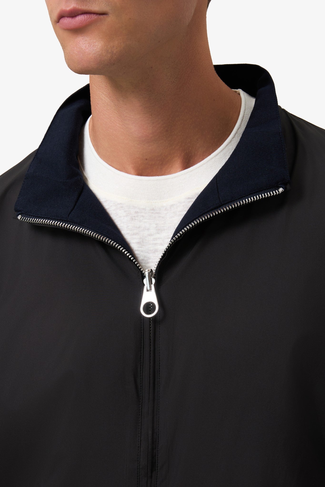 Reversible Stand-Up Collar Jacket Black