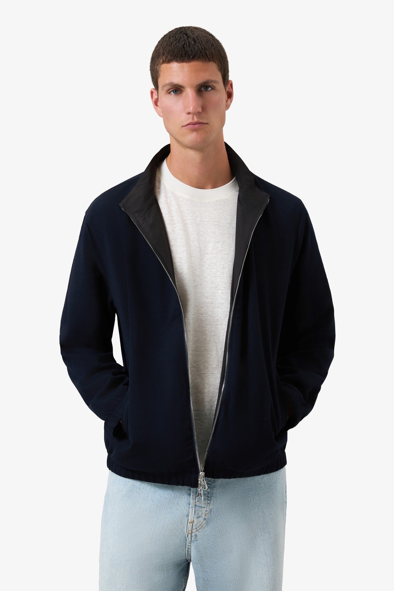 Reversible Stand-Up Collar Jacket Black