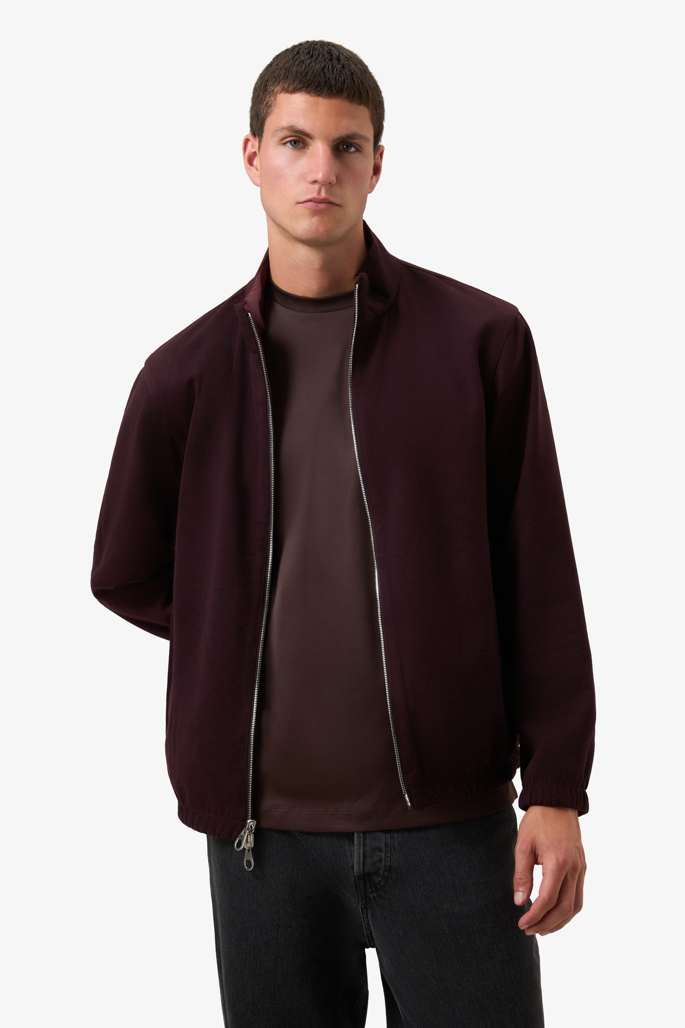 Reversible Stand-Up Collar Jacket Burgundy