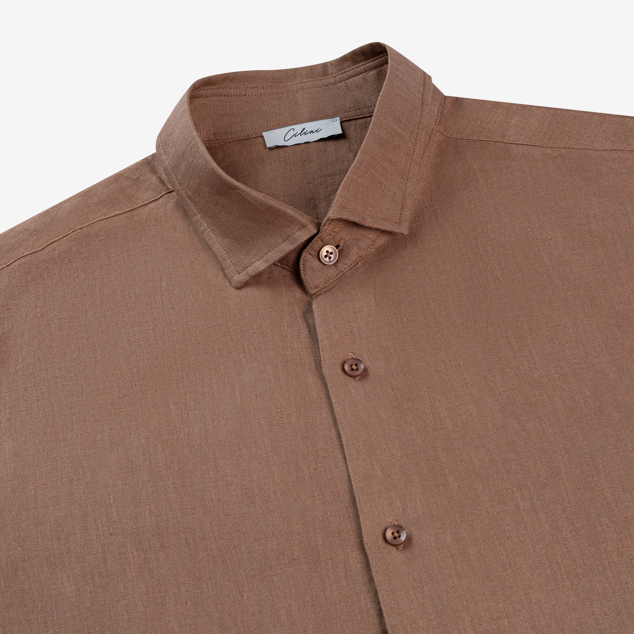 Linen Shirt - Clay Brown