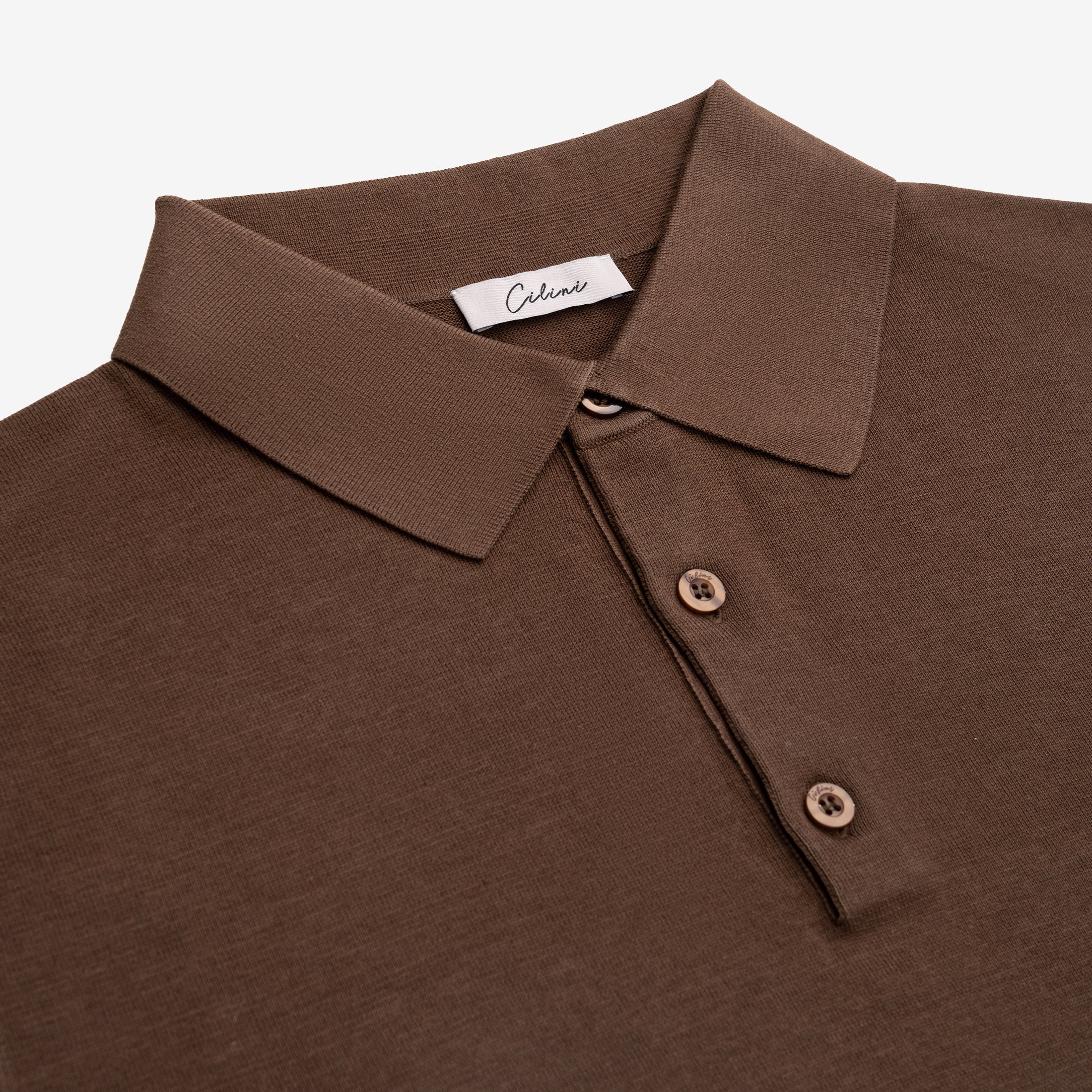 Knitted Polo - Brown