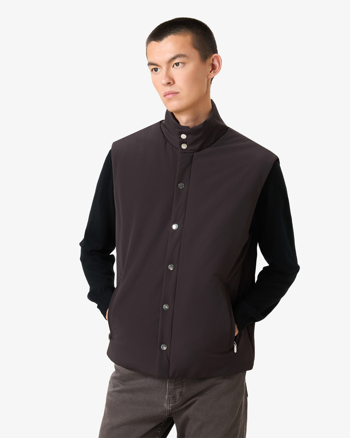 Bodywarmer Brown Silver Button