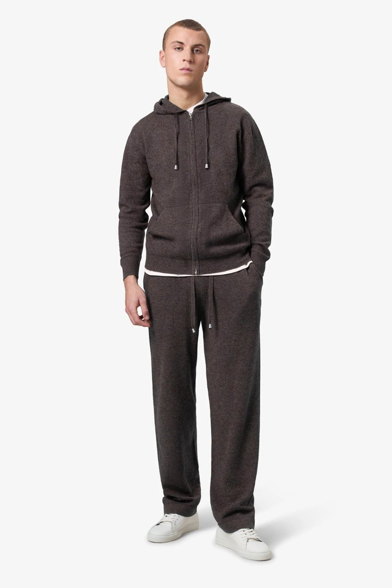 Wool Straight Pants - Umber
