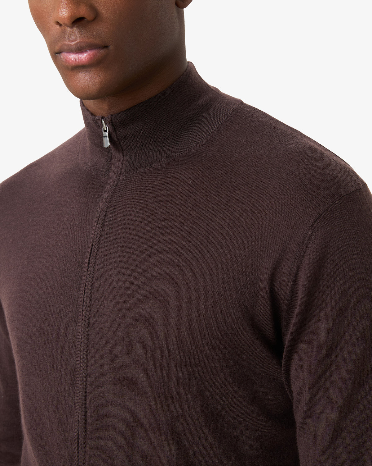 Cashmere Wool Full Zip Vest - Cappuccino