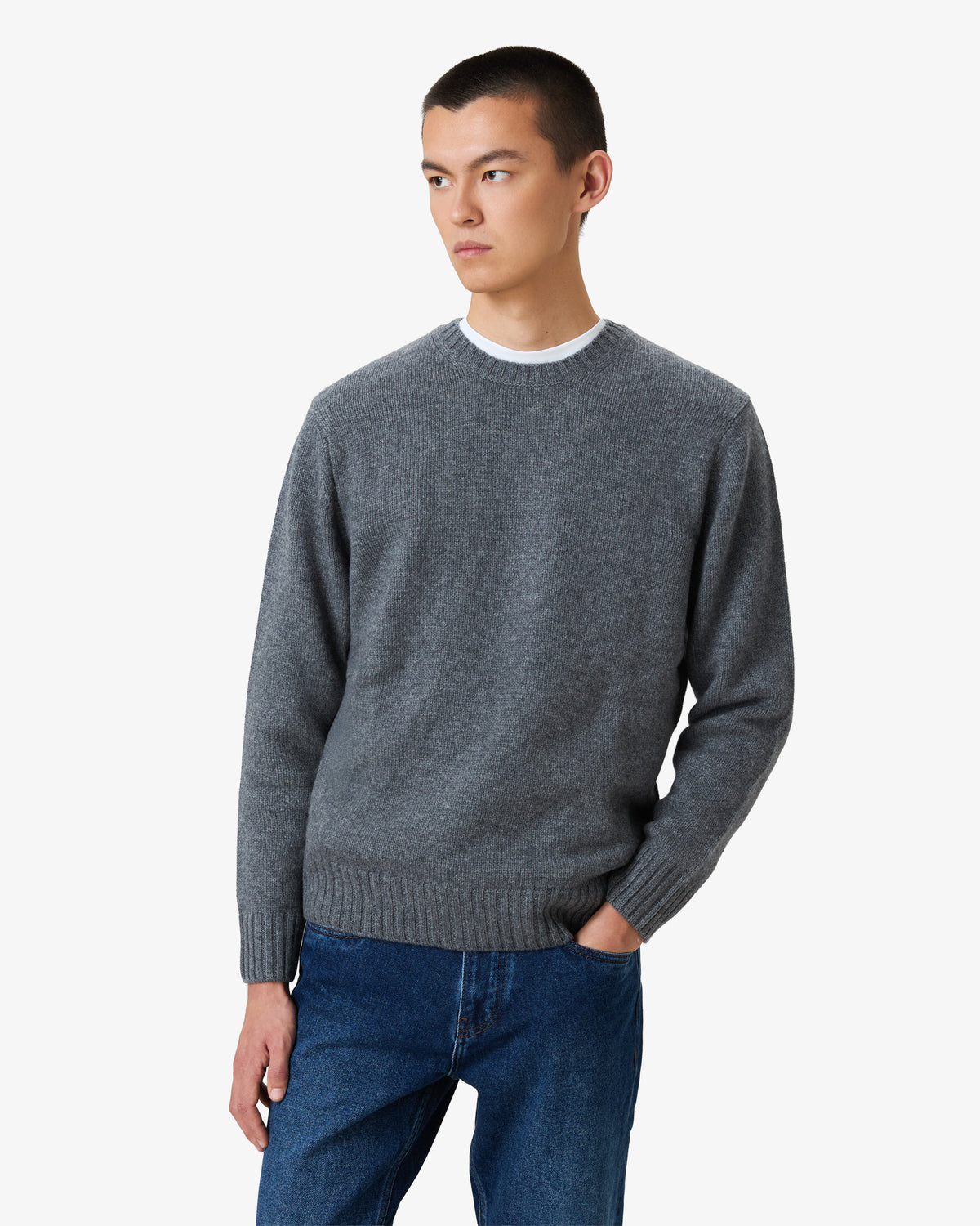 Cashmere Wool Crewneck Sweater - Anchor