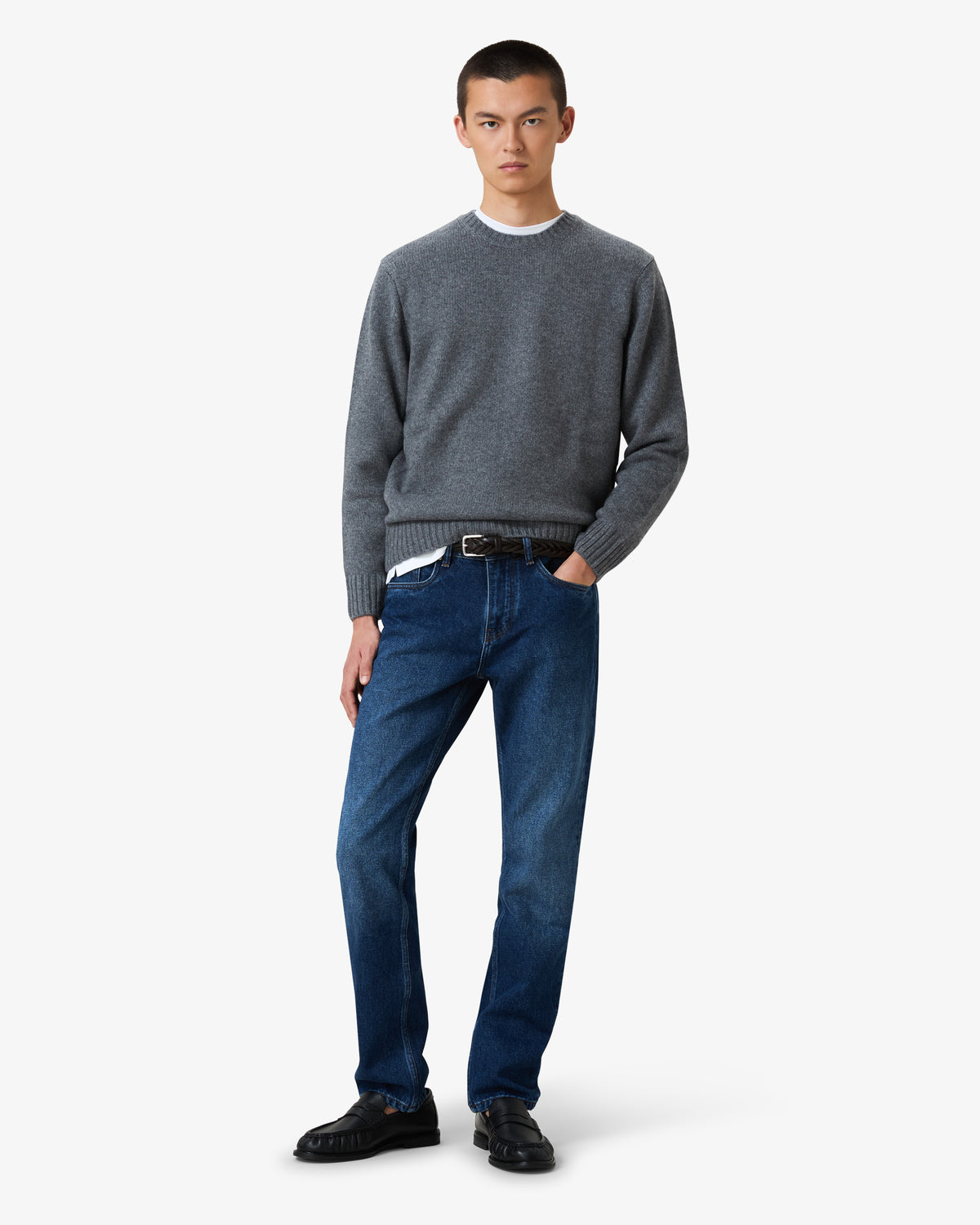 Cashmere Wool Crewneck Sweater - Anchor