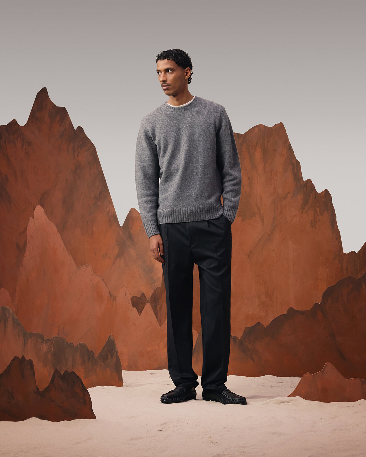 Cashmere Wool Crewneck Sweater - Anchor