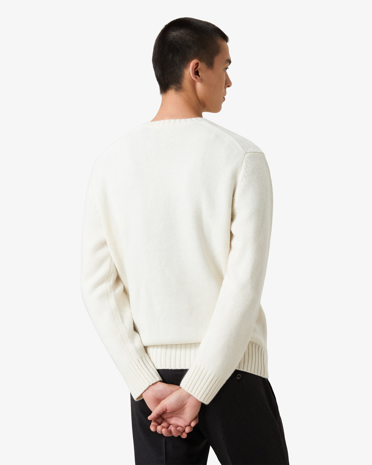 Cashmere Wool Crewneck Sweater - Mozarella