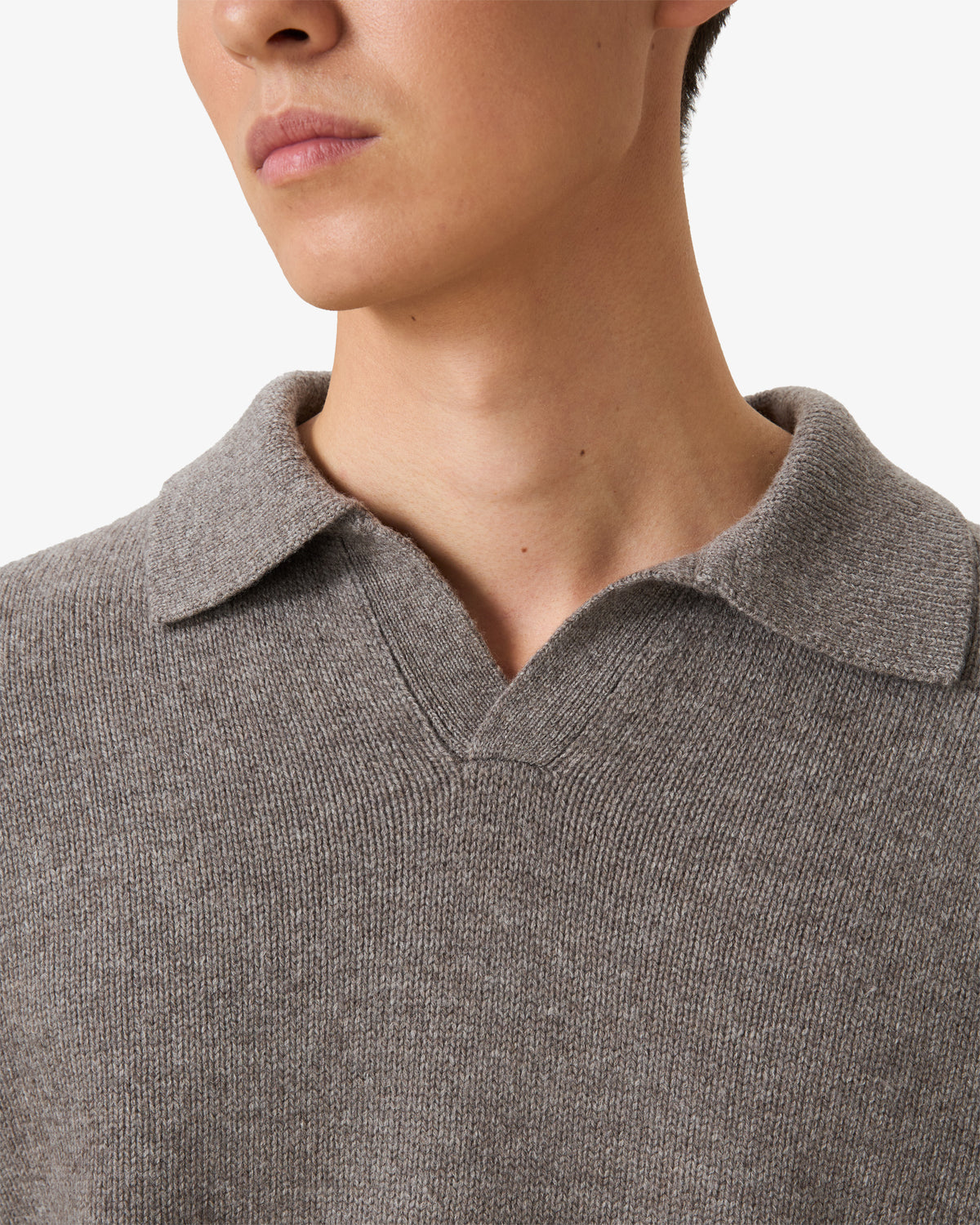 Cashmere Wool V Neck Sweater - Vapor