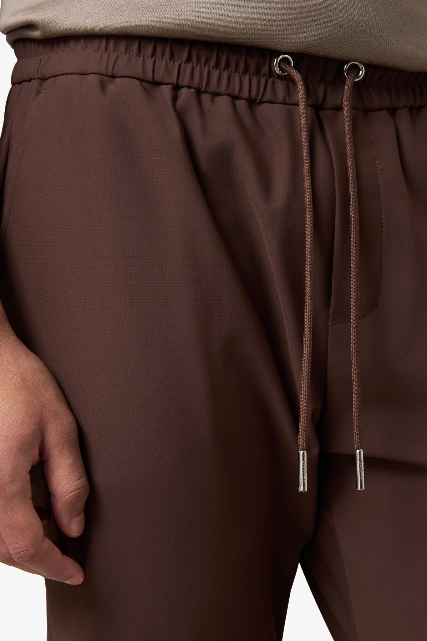 Hooded Tracksuit Pants Brown