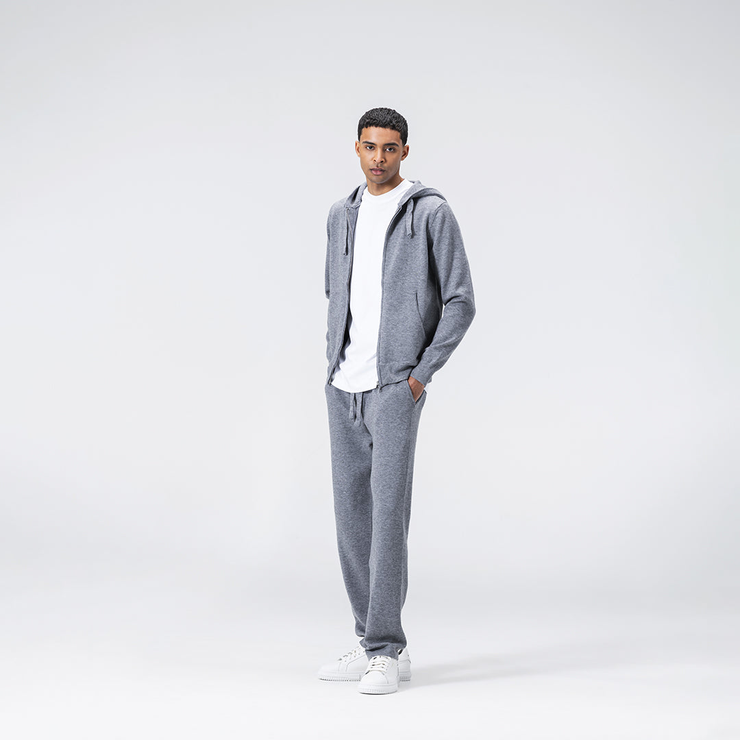 Cashmere / Wool Tracksuit - Light Grey
