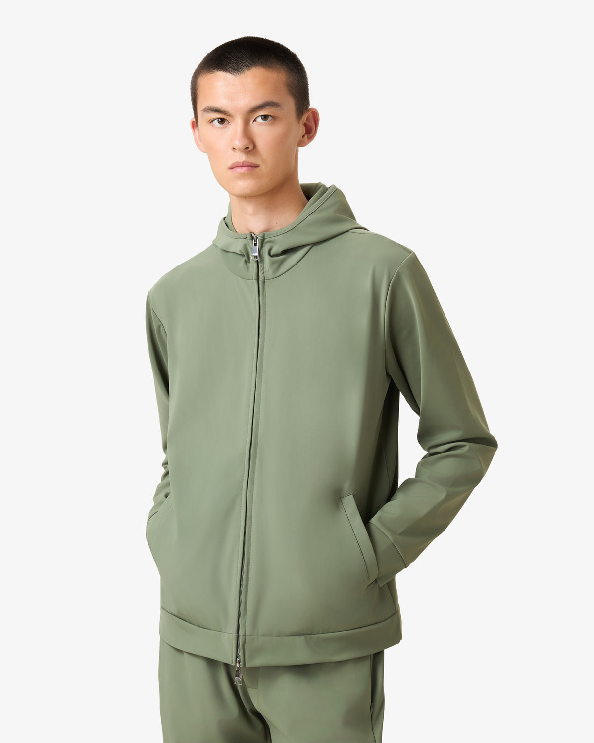 Hooded Tracksuit Vest Deep Olive