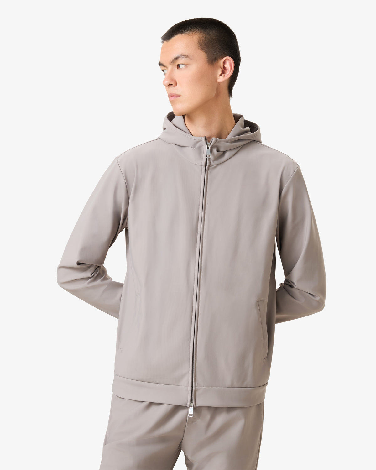 Hooded Tracksuit Vest Stone Taupe