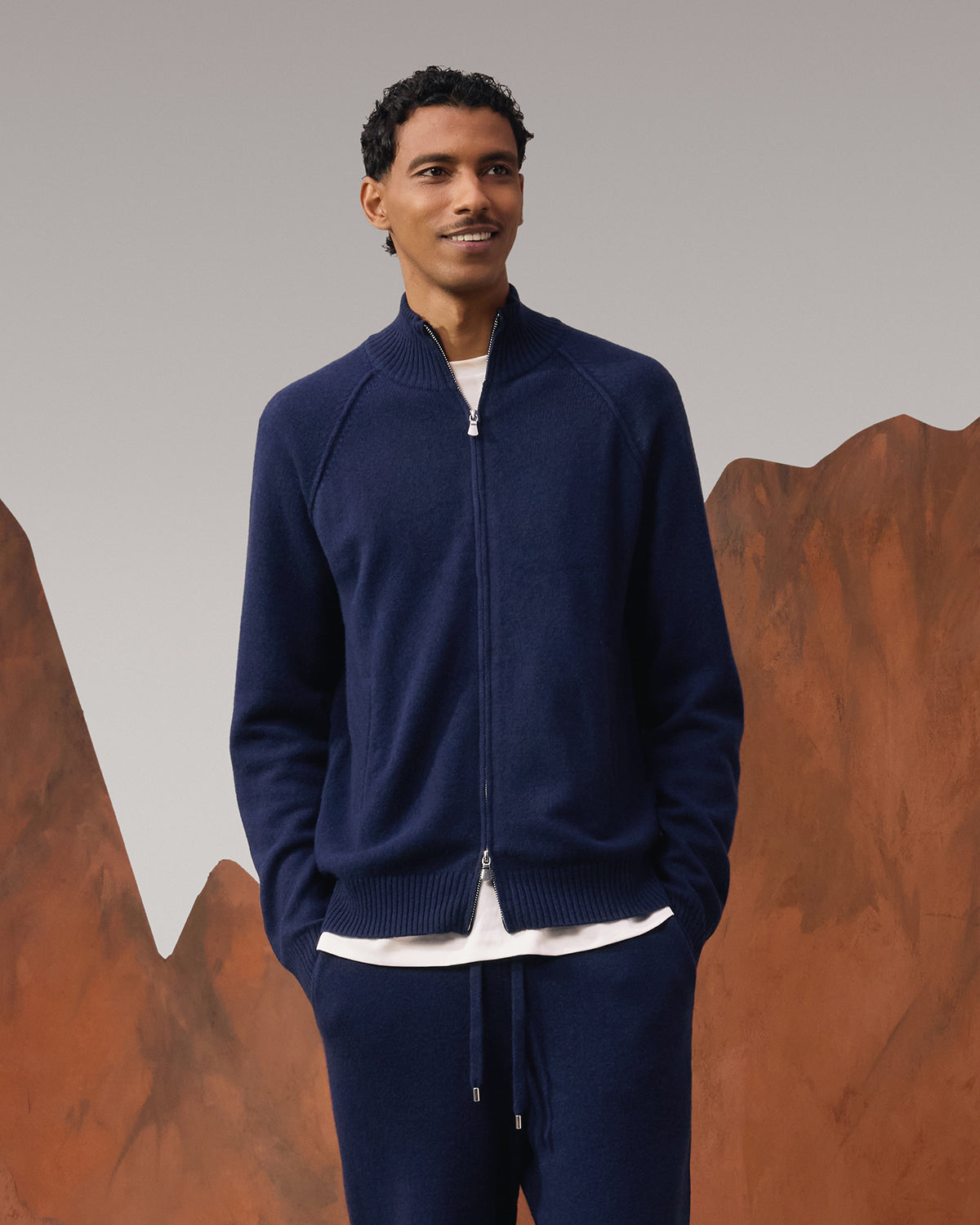 Lambs Wool Tracksuit Pants - Dark Navy