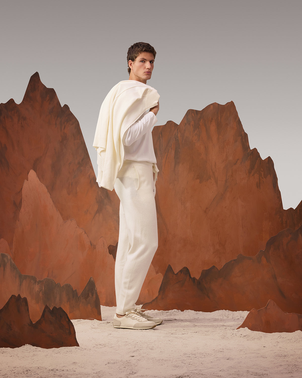 Lambs Wool Tracksuit Vest - Off White