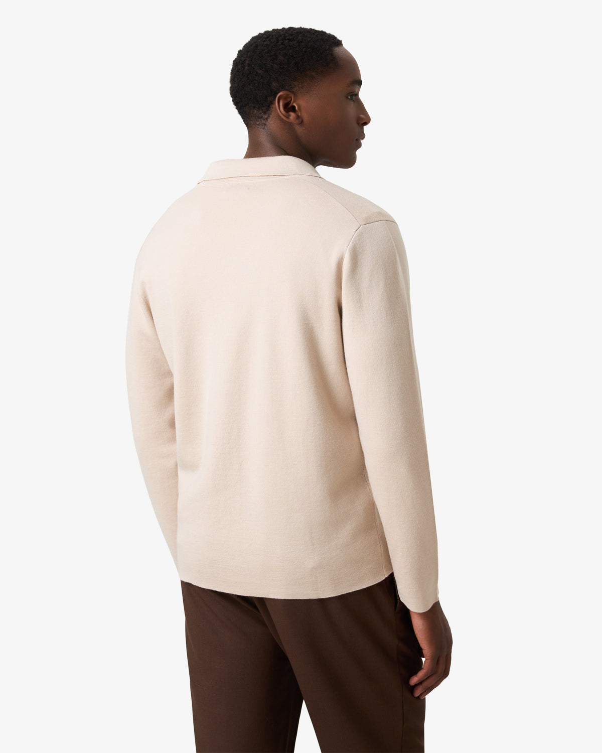 Merino Wool Button Blouse - Oatmeal