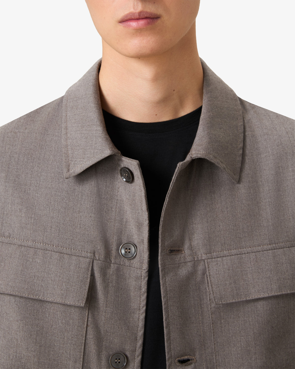 Wool Overshirt - Taupe