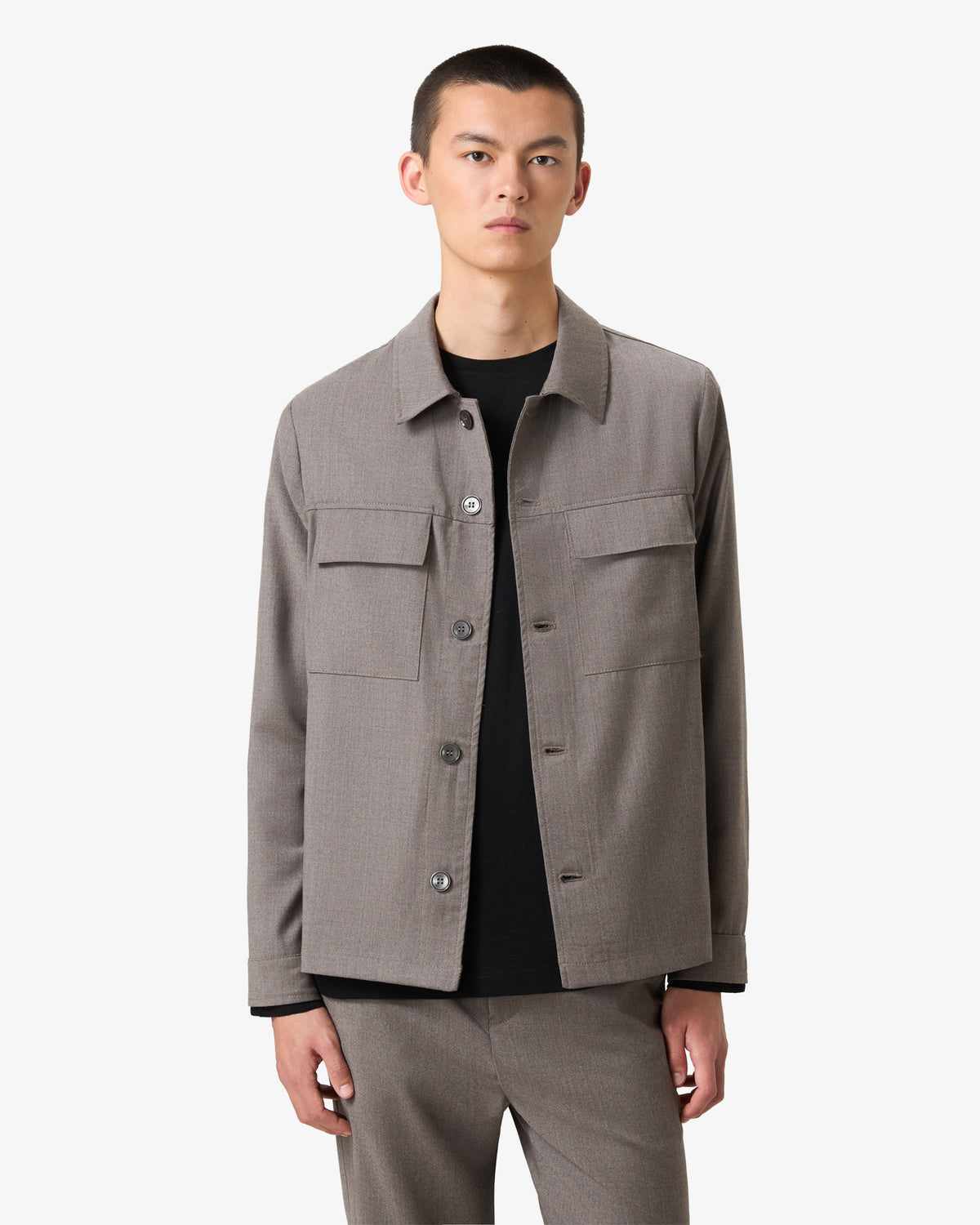 Wool Overshirt - Taupe