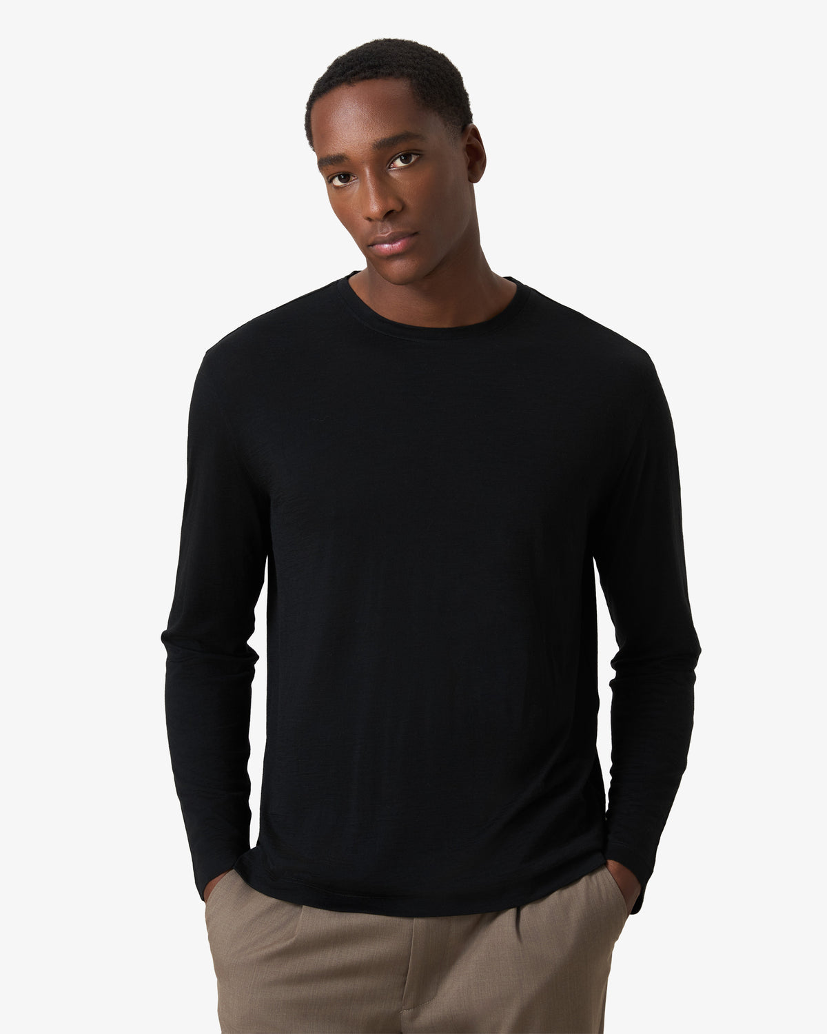Wool Longsleeve T-shirt - Black